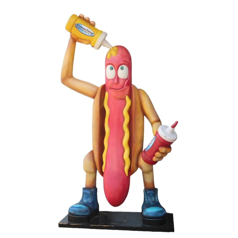 Giant Hot Dog Statues For Sale | Custom Fiberglass Sculptures – Funny Hot Dog Statues For Restaurant Decor image 6