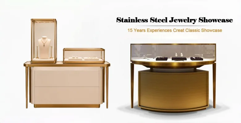 Stainless Steel Jewelry Showcases, Vitrine Cabinets For Sale – custom retail display image 33