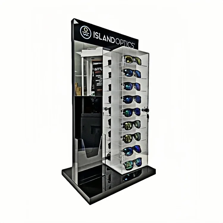 2-way Sunglasses Display Case Lockable Tabletop POS Display For Eyewear