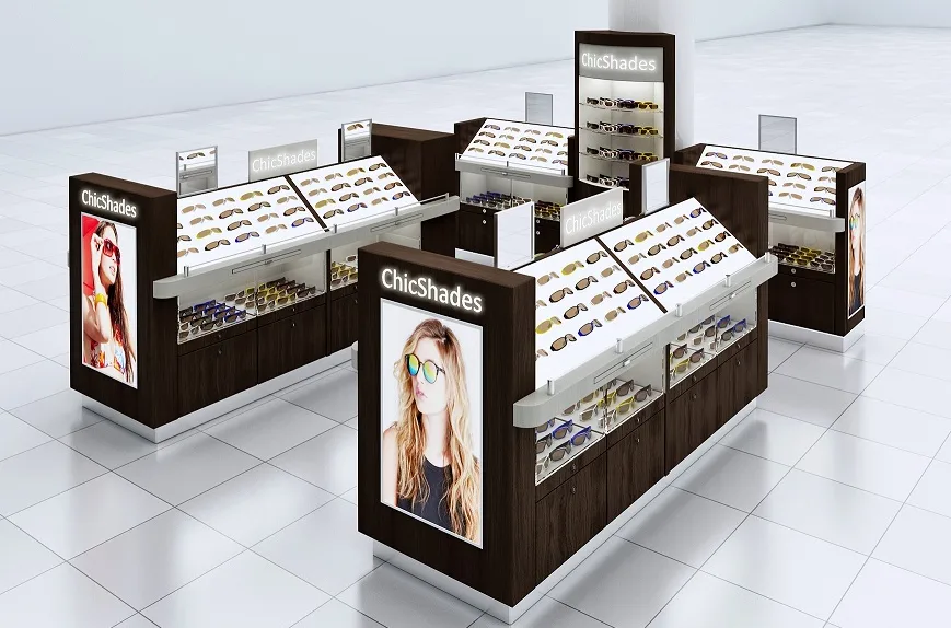 Sunglasses Kiosk For Sale | Eyewear Kiosk – Wooden fashion sunglasses kiosk custom sunglasses display stand in hot sale image