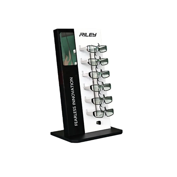 White & Black Countertop 6-Pair Sunglasses Rack Display for Retail Shops