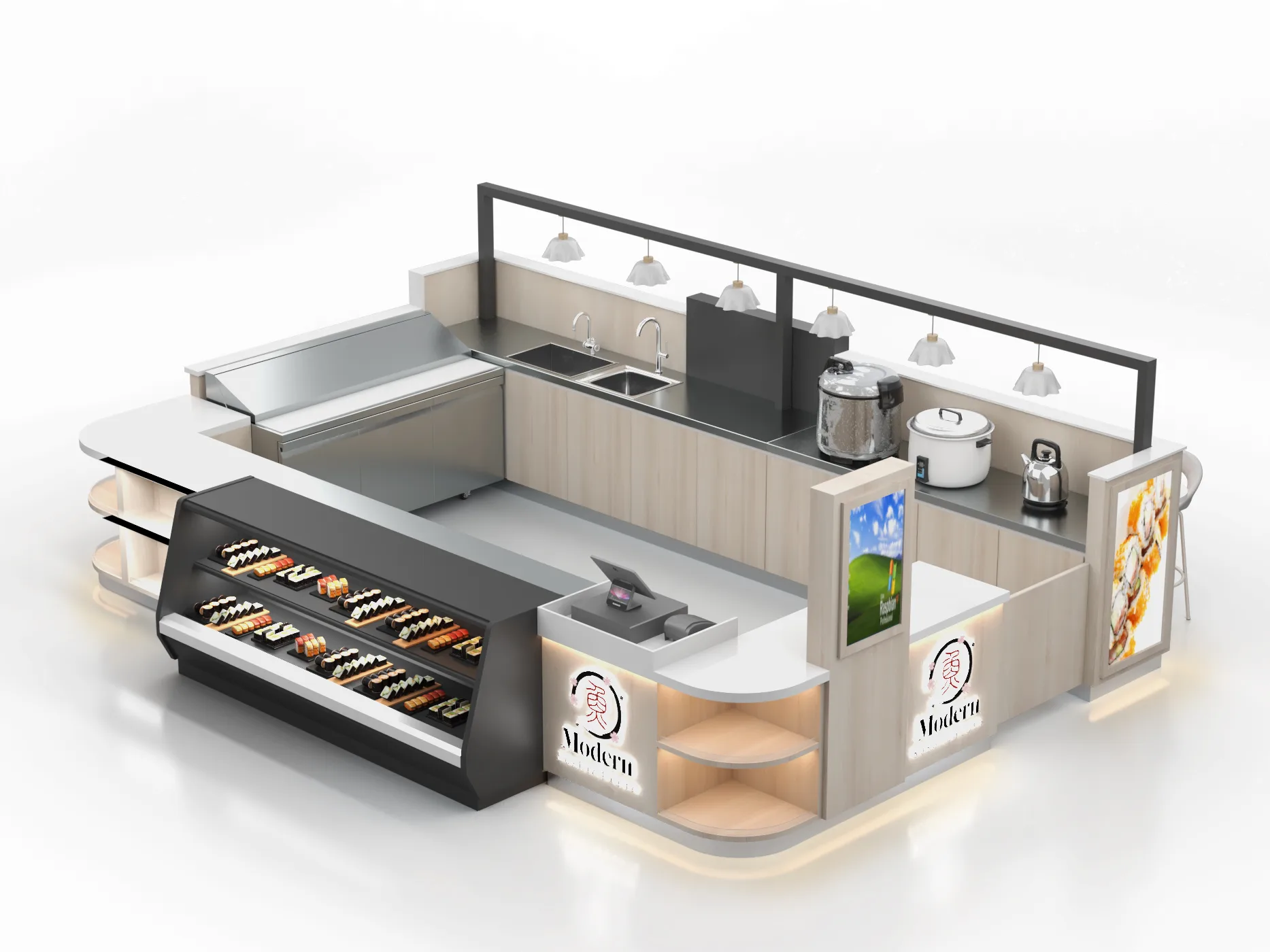 Sushi Kiosk – custom retail display image 1