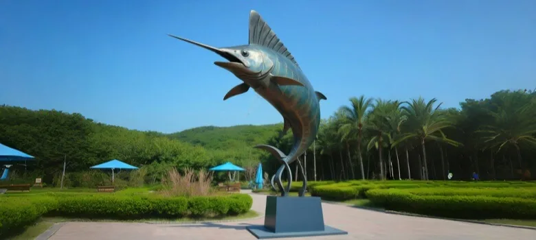 Swordfish & Marlin Satue (2) Swordfish Marlin Satues | Bronze Stainless Steel – custom retail display image 2
