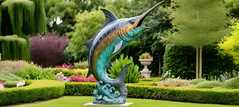 Swordfish & Marlin Satue (3) Swordfish Marlin Satues | Bronze Stainless Steel – custom retail display image 4