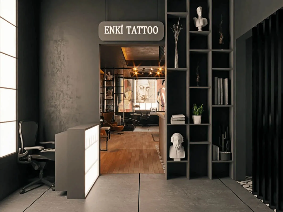 Tattoo Shop Design, Furniture Decorations – Small Tattoo Studio Design Customized Ink Shop Furniture with Reception Counter i
