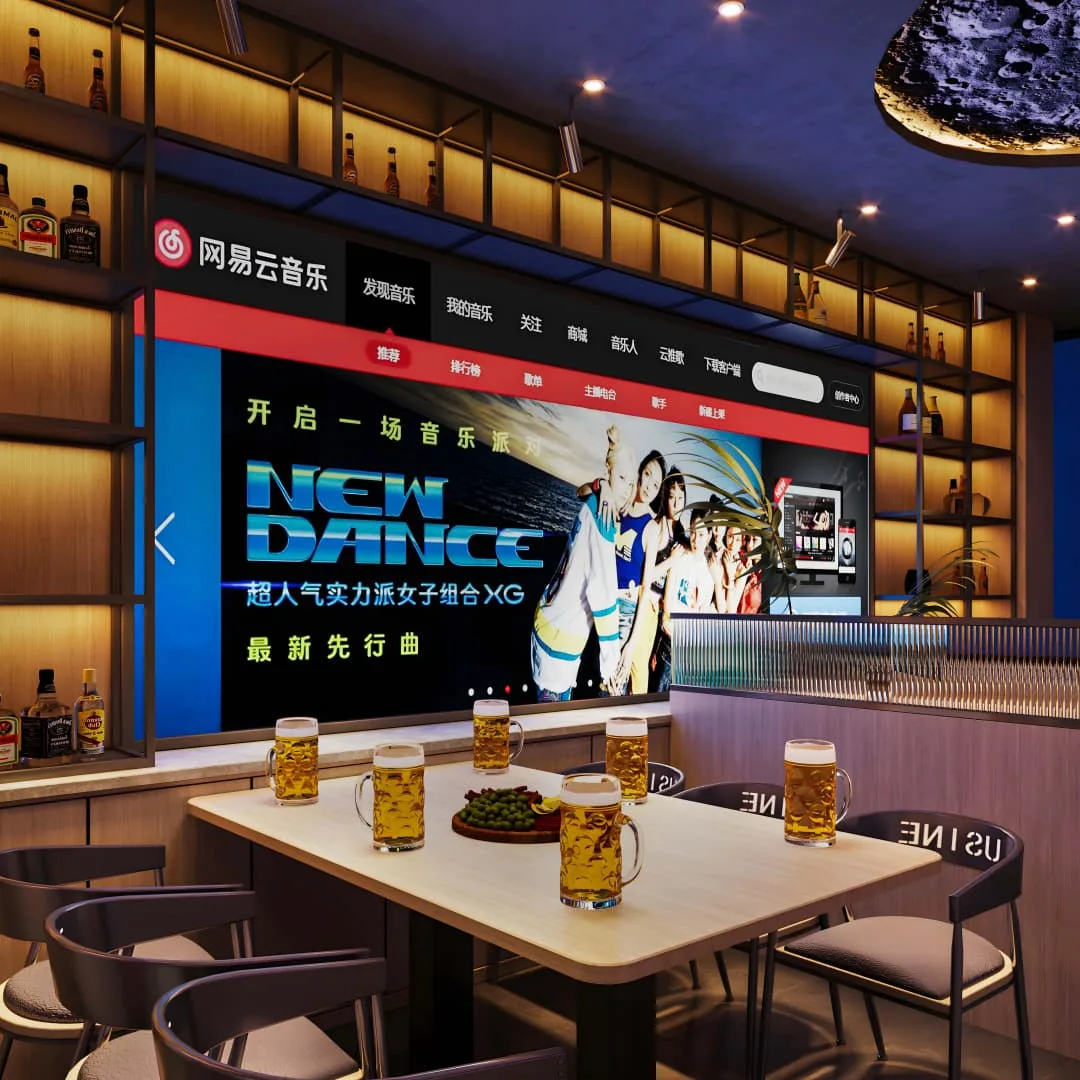 Tavern Design, Bar Displays, Commercial Furniture – Vintage Folk Pub Space Built Around Live Performance for Casual Drinking 