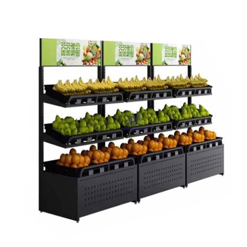tired fruit & veg display stand4 Tired Fruit Veg Display Stands for Shop | Wood Metal Shelves – custom retail display image 28