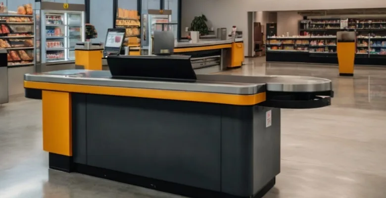 Supermarket Checkout Counter with Conveyor Belt – custom retail display image 3