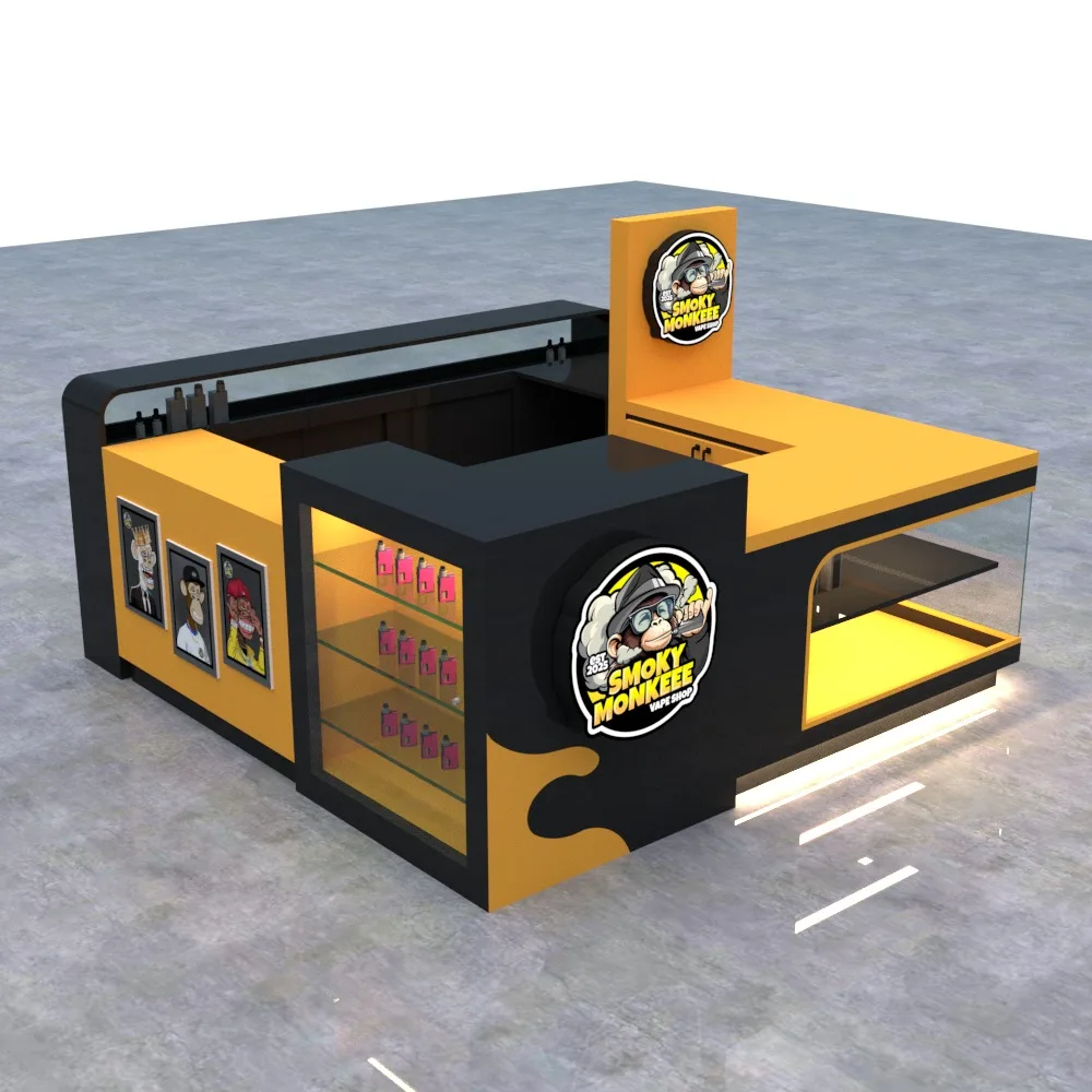 Vape Kiosk – 10x10ft stylish electronic cigarette kiosk design vape booth for sale image 1
