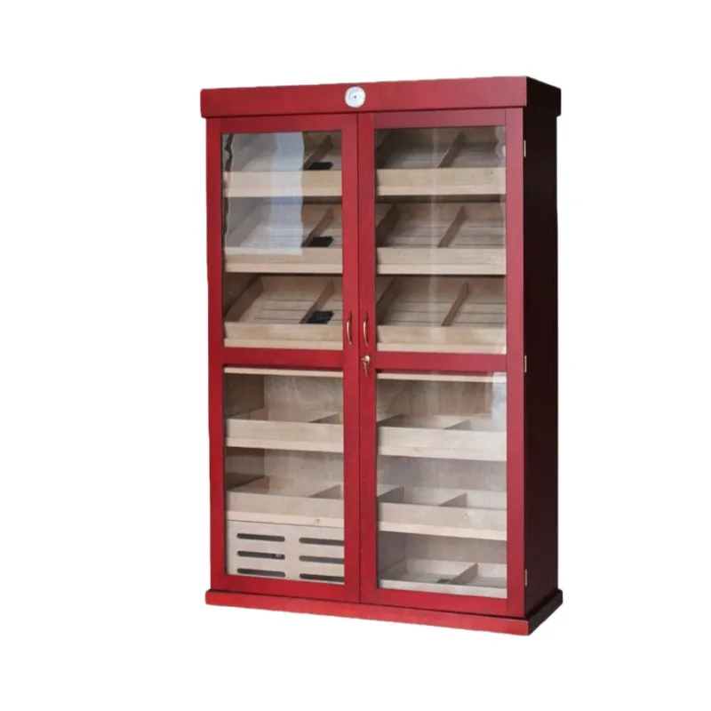 Cannabis Dispensary Display Cases Showcases For Sale – Retro Red Marijuana Cigarette Cabinet with Lockable Cabinet for Sale i