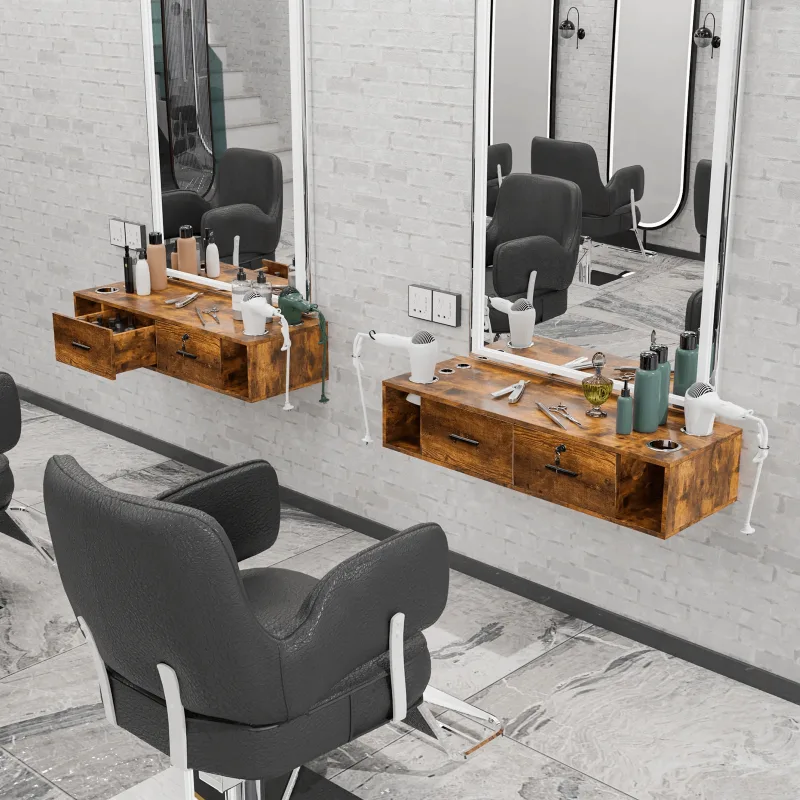 wall mounted and floating salon styling station (1) Wall Mounted Floating Salon Styling Stations For Sale – custom retail display image 53