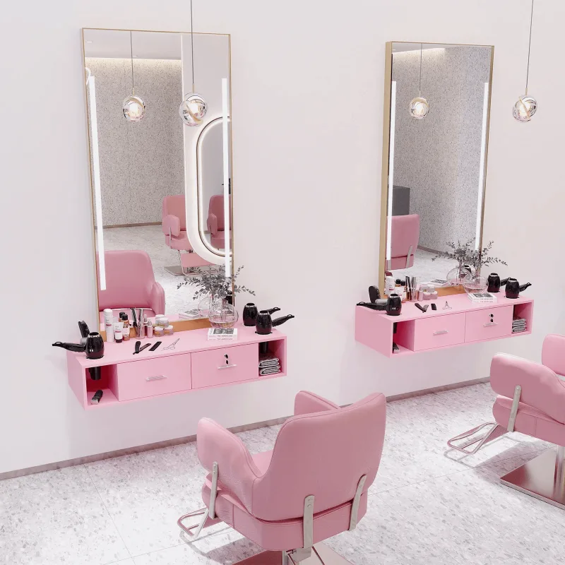wall mounted and floating salon styling station (12) Wall Mounted Floating Salon Styling Stations For Sale – custom retail display image 59