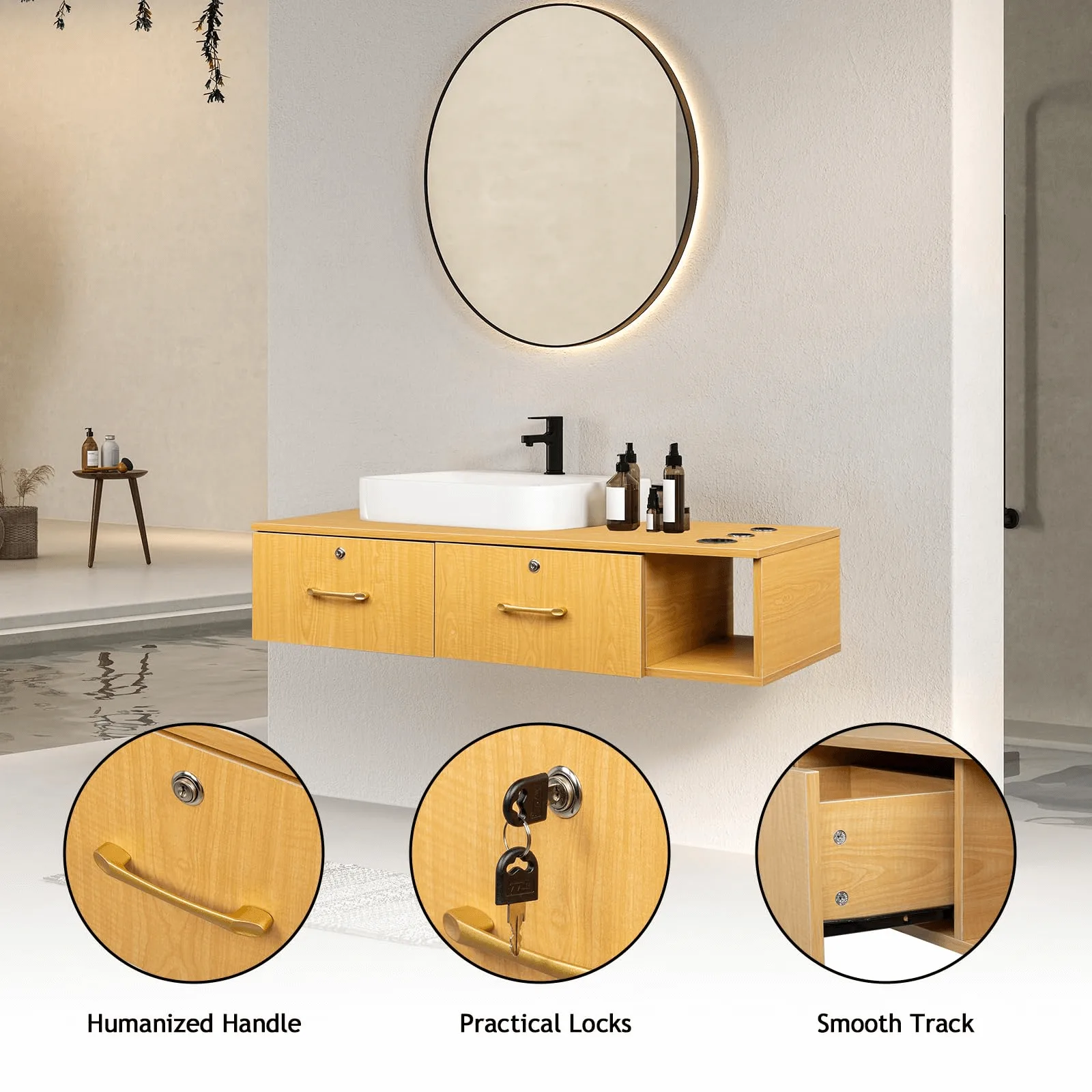 Wall Mounted Floating Salon Styling Stations For Sale – custom retail display image 4