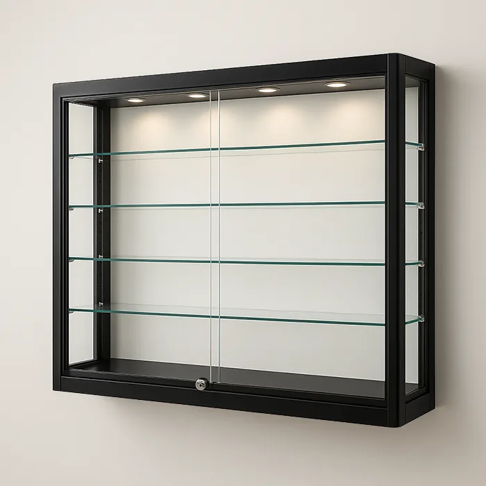 Wall Mounted Display Cases Showcases With Sliding Glass Doors – custom retail display image 13