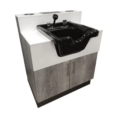Barber Salon Wet Stations with Shampoo Bowl Sinks – custom retail display image 2