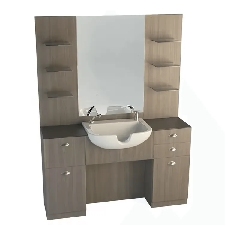 Barber Salon Wet Stations with Shampoo Bowl Sinks – custom retail display image 41