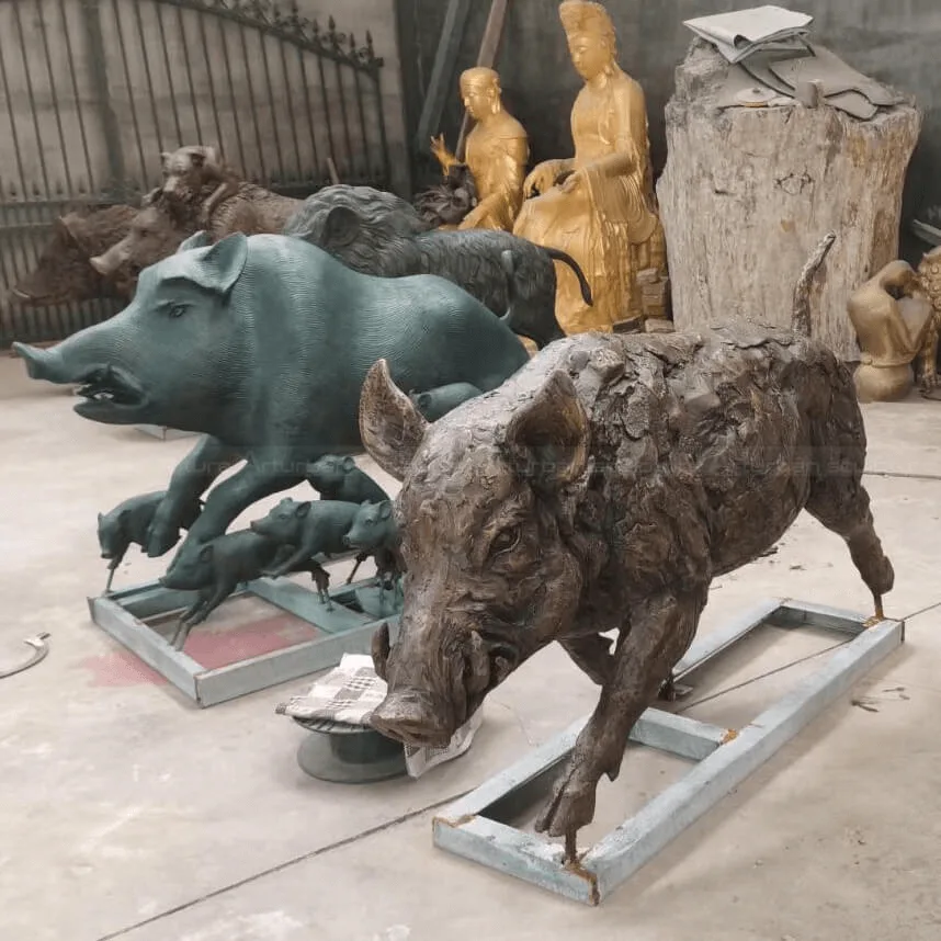 Wild Boar Statues Sculptures For Sale | Bronze Fiberglass – custom retail display image 4