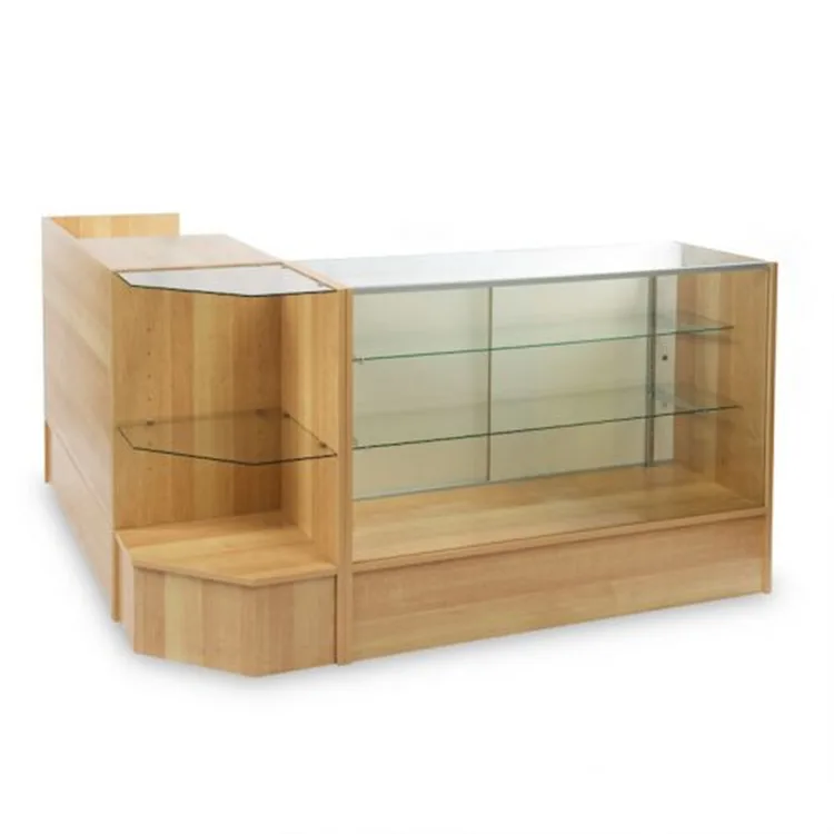 Wooden Display Counter | Glass Counter Cases For Shop – custom retail display image 3