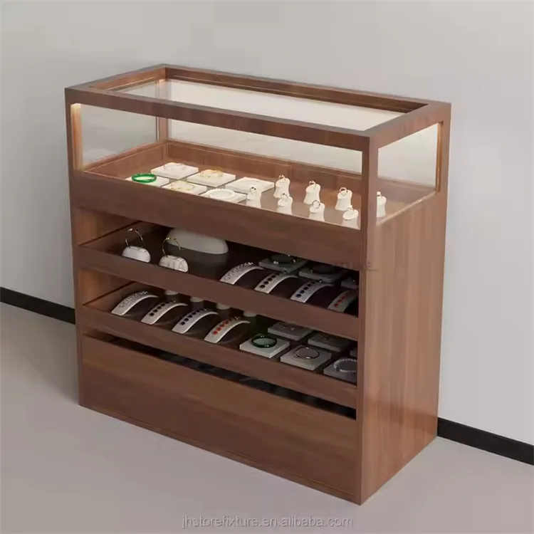 Wooden Display Counter | Glass Counter Cases For Shop – custom retail display image 4