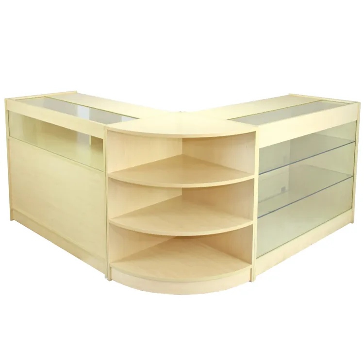 Wooden Display Counter | Glass Counter Cases For Shop – custom retail display image 5