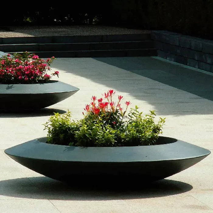 Outdoor Large Fiberglass Planters Pots | Rectangular Round – Outdoor Square Fiberglass Modular Planter & Flower Pots image 6